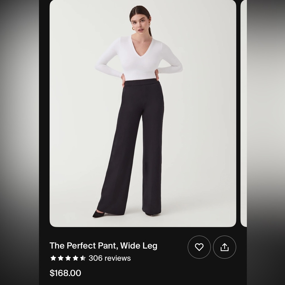 SPANX perfect wide leg pant - Black size Small